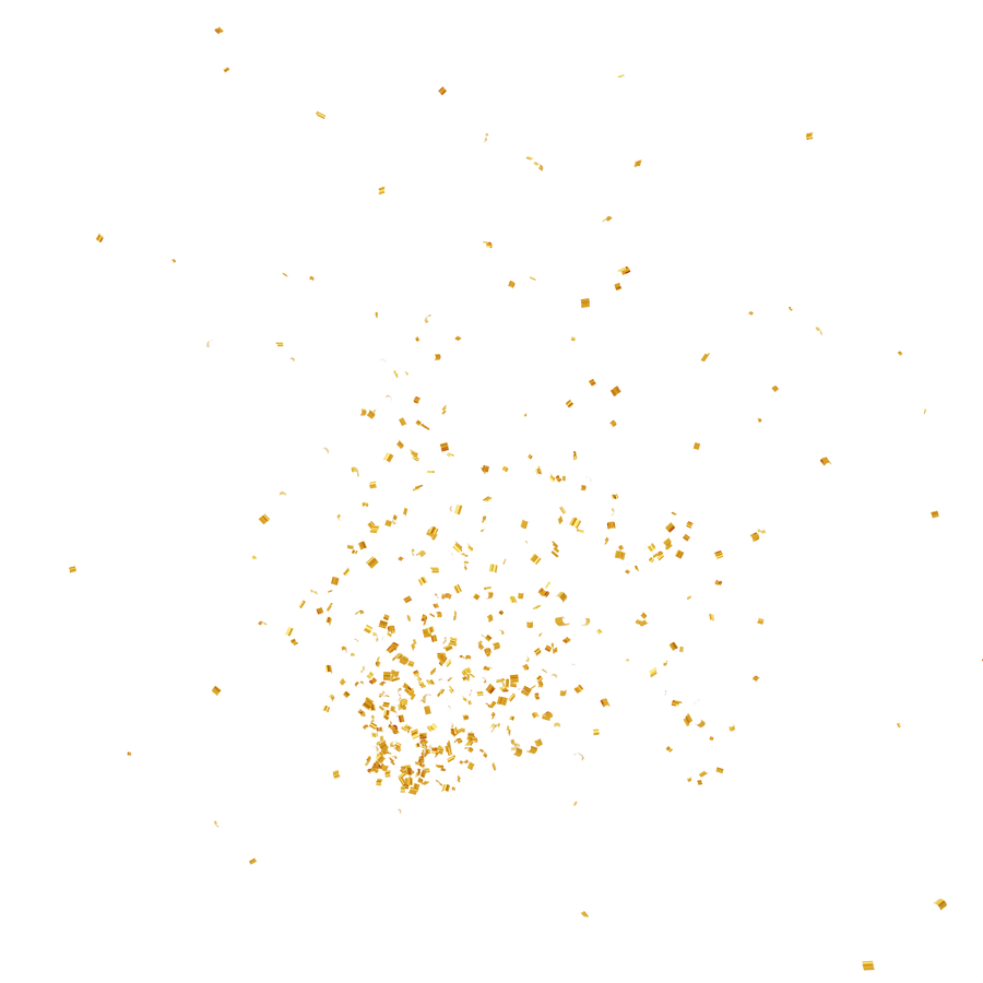 3D golden confetti
