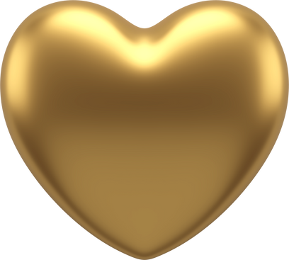 Golden Heart 3D Icon